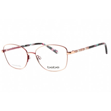 Bebe Women's Eyeglasses - Clear Demo Lens Rose Gold Cat Eye Metal Frame | BB5192 770 ,