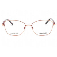 Bebe Women's Eyeglasses - Clear Demo Lens Rose Gold Cat Eye Metal Frame | BB5192 770 ,