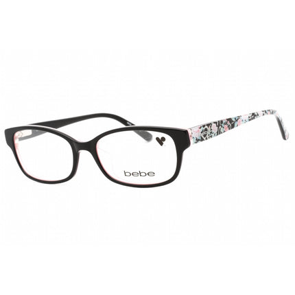 Bebe Women's Eyeglasses - Jet Plastic Rectangular Fixed Nose Pads Frame | BB5183 001 ,