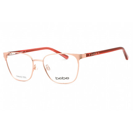Bebe Women's Eyeglasses - Rose Gold Metal Full Rim Rectangular Frame | BB5200 770 ,