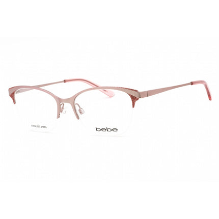 Bebe Women's Eyeglasses - Rose Gold Metal Half Rim Rectangular Frame | BB5204 770 ,