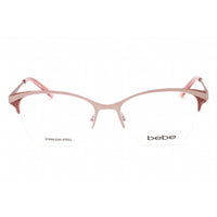 Bebe Women's Eyeglasses - Rose Gold Metal Half Rim Rectangular Frame | BB5204 770 ,