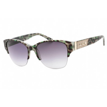 Bebe Women's Sunglasses - Olive Animal Plastic Half Rim Rectangular Frame | BB7196 300 ,
