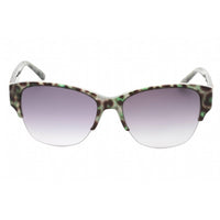 Bebe Women's Sunglasses - Olive Animal Plastic Half Rim Rectangular Frame | BB7196 300 ,