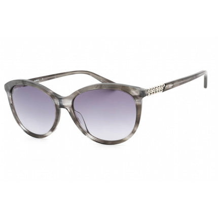 Bebe Women's Sunglasses - Smoke Horn Plastic Oval Fixed Nose Pads Frame | BB7202 001 ,