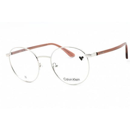 Calvin Klein Unisex Eyeglasses - Silver Metal Round Shape Full Rim Frame | CK23106 045 ,
