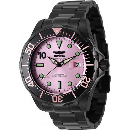 Invicta Men's Watch - Pro Diver Rotating Bezel Automatic Pink Dial Bracelet | 47187 ,