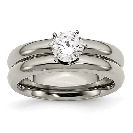 Titanium CZ Ring | TB373 ,