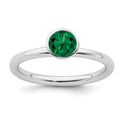 Sterling Silver Stackable Expressions High 5mm May Swarovski Ring | QSK965 ,