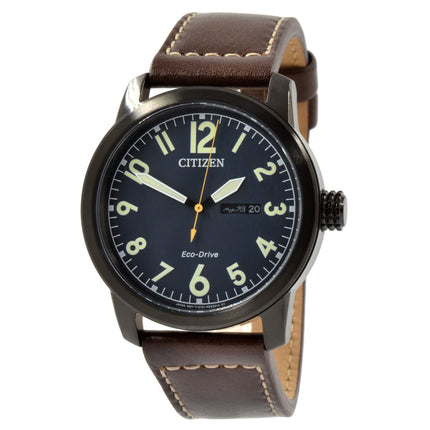 Citizen Men's Eco-Drive Watch - Chandler Dark Blue Dial Leather Strap | BM8478-01L ,