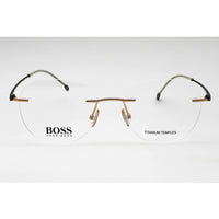 Hugo Boss Men's Eyeglasses - Gold Metal Oval Rimless Frame | BOSS 1266/D 0J5G 00 ,