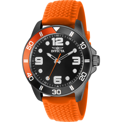 Invicta Men's Watch - Pro Diver Black Dial Orange Silicone Rubber Strap Quartz | 40030 ,