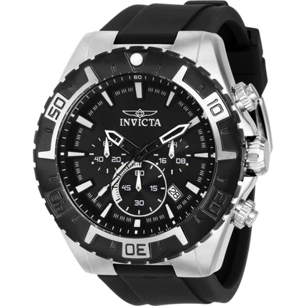 Invicta Men's Watch - Aviator Quartz Chronograph Black Dial Silicone Strap | 37630 ,