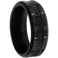 Men's Ring - Black Rhodium and CZ Eternity Tungsten, Size 9 | SW-2082-9 ,
