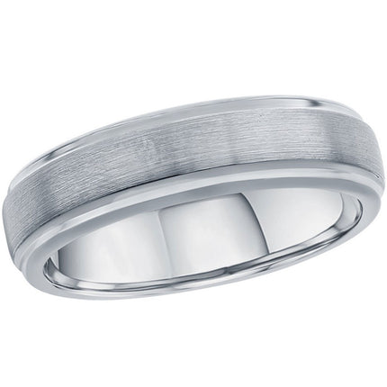 Men's Ring - Brushed and Polished Silver Tungsten, Size 9 | SW-2117-9 ,