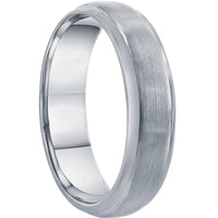 Men's Ring - Brushed and Polished Silver Tungsten, Size 9 | SW-2117-9 ,