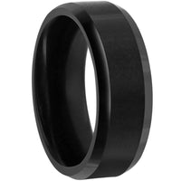 Men's Ring - Brushed and Polished Black 8mm Tungsten, Size 9 | SW-2078-9 ,