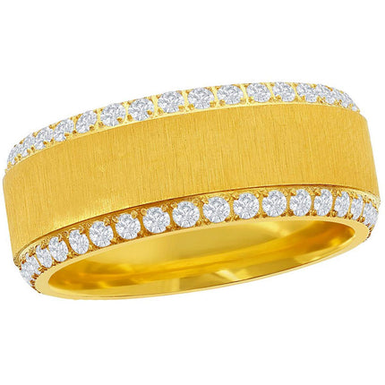 Men's Ring - Gold Steel Double Row CZ Eternity Band, Size 9 | SW-2109-9 ,