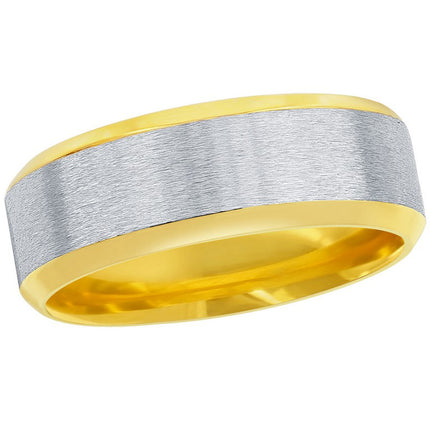 Men's Ring - Stainless Steel Gold and Silver Band, Size 13 | SW-2112-13 ,