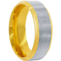 Men's Ring - Stainless Steel Gold and Silver Band, Size 13 | SW-2112-13 ,
