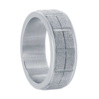 Men's Ring - Silver Stainless Steel Sand Blasted, Size 9 | SW-2089-9 ,