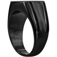 Men's Ring - Stainless Steel Black CZ Square Signet, Size 9 | SW-2104-9 ,
