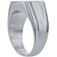 Men's Ring - Silver Stainless Steel White CZ Square, Size 13 | SW-2102-13 ,