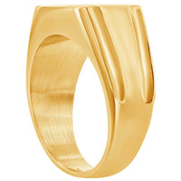 Men's Ring - Gold Stainless Steel Square White CZ, Size 13 | SW-2103-13 ,