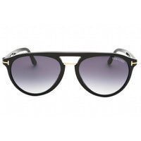 Tom Ford Men's Sunglasses - Shiny Black Pilot Frame Gradient Blue Lens | FT0697 01W ,