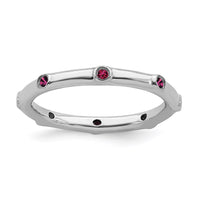 Sterling Silver Stackable Expressions Created Ruby Ring | QSK380 ,