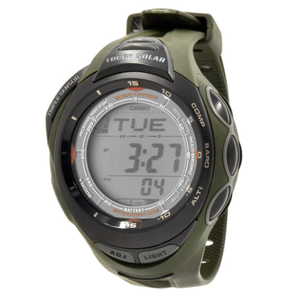 Casio Men's Watch - Pathfinder Digital Compass Green Resin Strap Digital | PAW1200-3V ,
