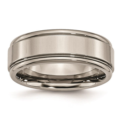 Titanium Grooved Edge 8mm Polished Band | TB40 ,