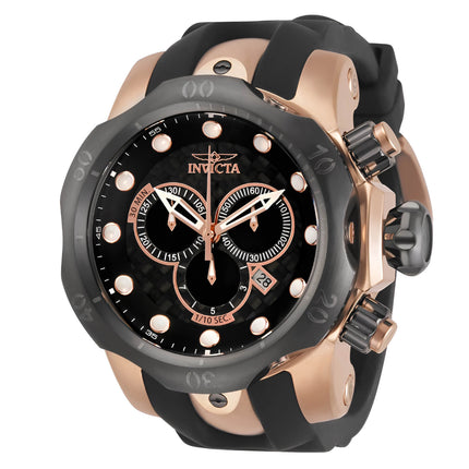 Invicta 0361 Men's Reserve Venom Two Tone Chronograph Black Dial Rubber Strap Watch ,