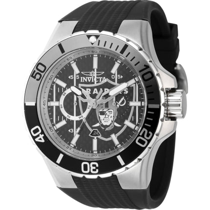 Invicta Men's Watch - NFL Las Vegas Raiders Quartz Black Carbon Fiber Dial | 45400 ,