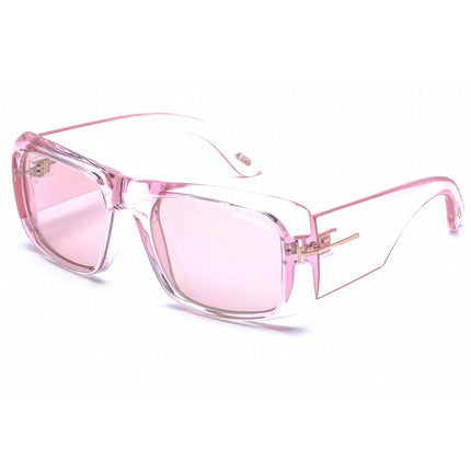Tom Ford Sunglasses - Transparent Rose Plastic Rectangular Shape Frame | FT0731 72Y ,