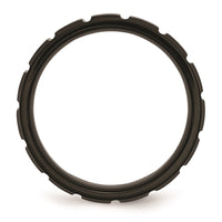 Titanium Notched Black IP-plated 8mm Brushed and Polished Band | TB354 ,