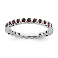 Sterling Silver Stackable Expressions Garnet Ring | QSK362 ,