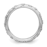 Sterling Silver Stackable Expressions Rhodium Textured Ring | QSK1615 ,