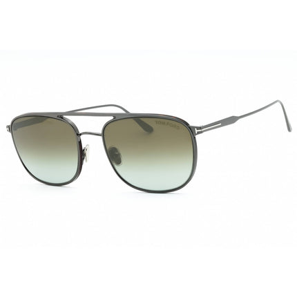 Tom Ford Men's Sunglasses - Shiny Dark Ruthenium Metal Aviator Full Rim | FT0827 12Q ,