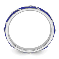 Sterling Silver Stackable Expressions Blue Enamel Ring | QSK1498 ,