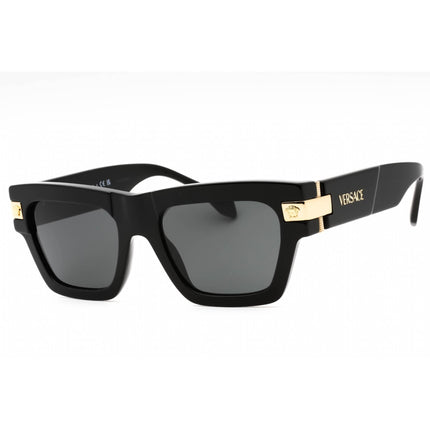 Versace Men's Sunglasses - Black/Gold Plastic Square Full Rim Frame | 0VE4464 GB1/87 ,