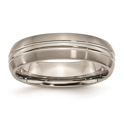 Titanium Grooved 6mm Brushed and Polished Band | TB48 ,