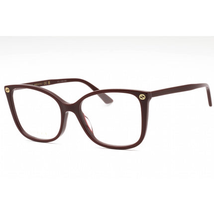 Gucci Women's Eyeglasses - Burgundy Plastic Cat Eye Shape Full Rim Frame | GG0026O 012 ,
