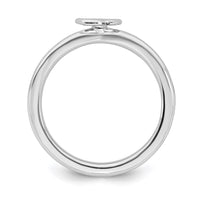 Sterling Silver Stackable Expressions Rhodium Ohm Ring | QSK1937 ,