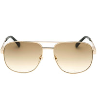 Gucci Men's Sunglasses - Gold Pilot Full Rim Metal Frame Brown Lens | GG1223S 001 ,