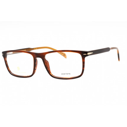 David Beckham Men's Eyeglasses - Brown Horn Rectangular Frame | DB 1135 0EX4 00 ,