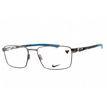 Nike Men's Eyeglasses - Satin Gunmetal Metal Rectangular Full Rim Frame | 8140 070 ,