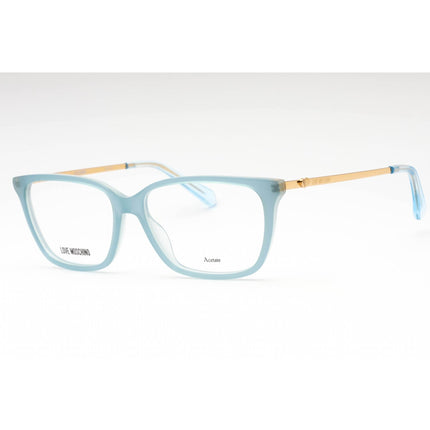 Moschino Love Women's Eyeglasses - Azure Acetate Rectangular Full Rim | MOL550 MVU ,