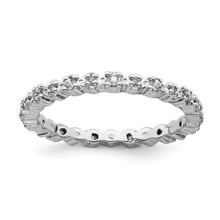 Sterling Silver Stackable Expressions White Topaz & Diamond Ring | QSK535 ,