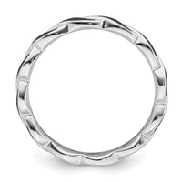 Sterling Silver Stackable Expressions Black Enamel Ring | QSK1516 ,